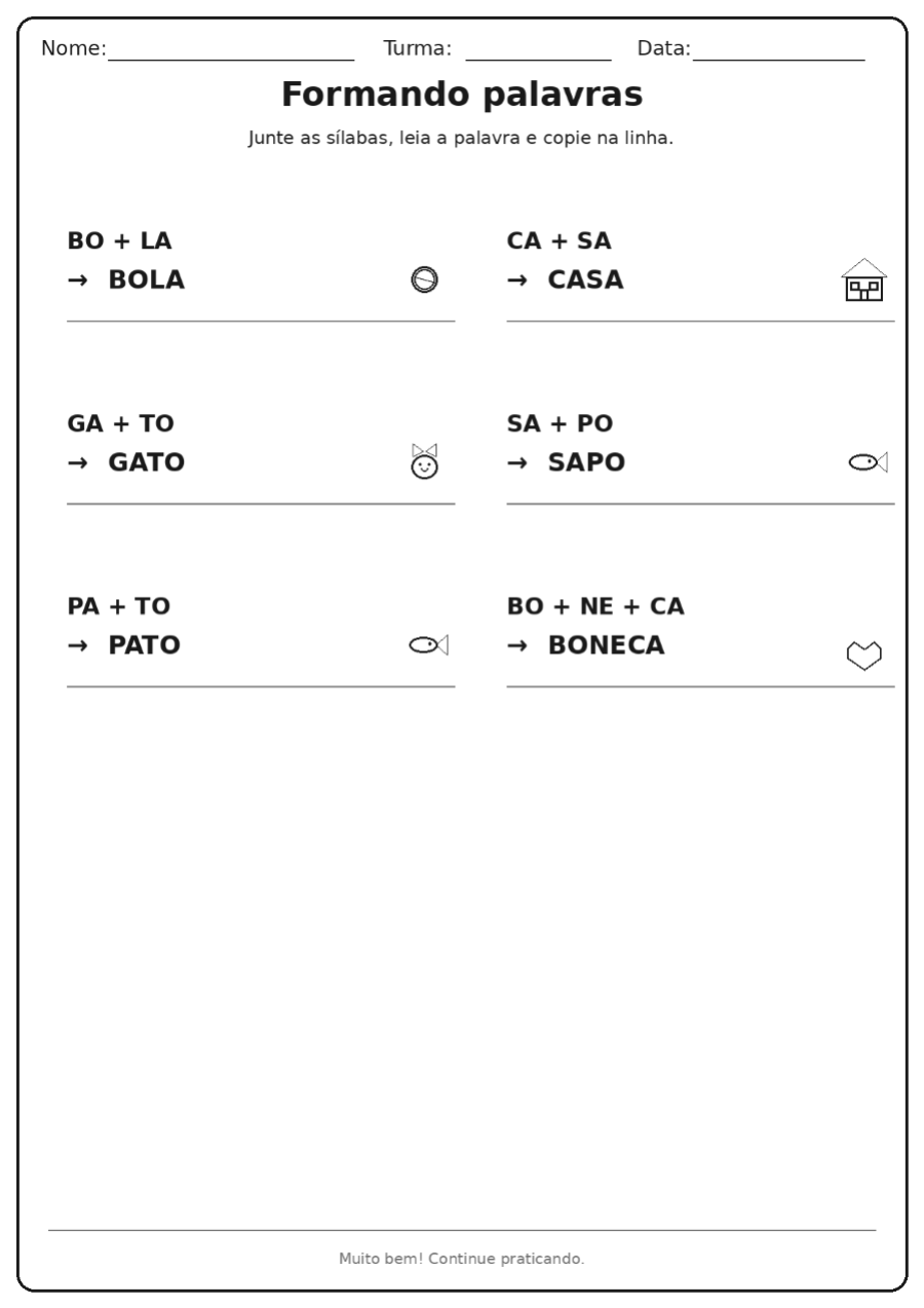 Formando palavras