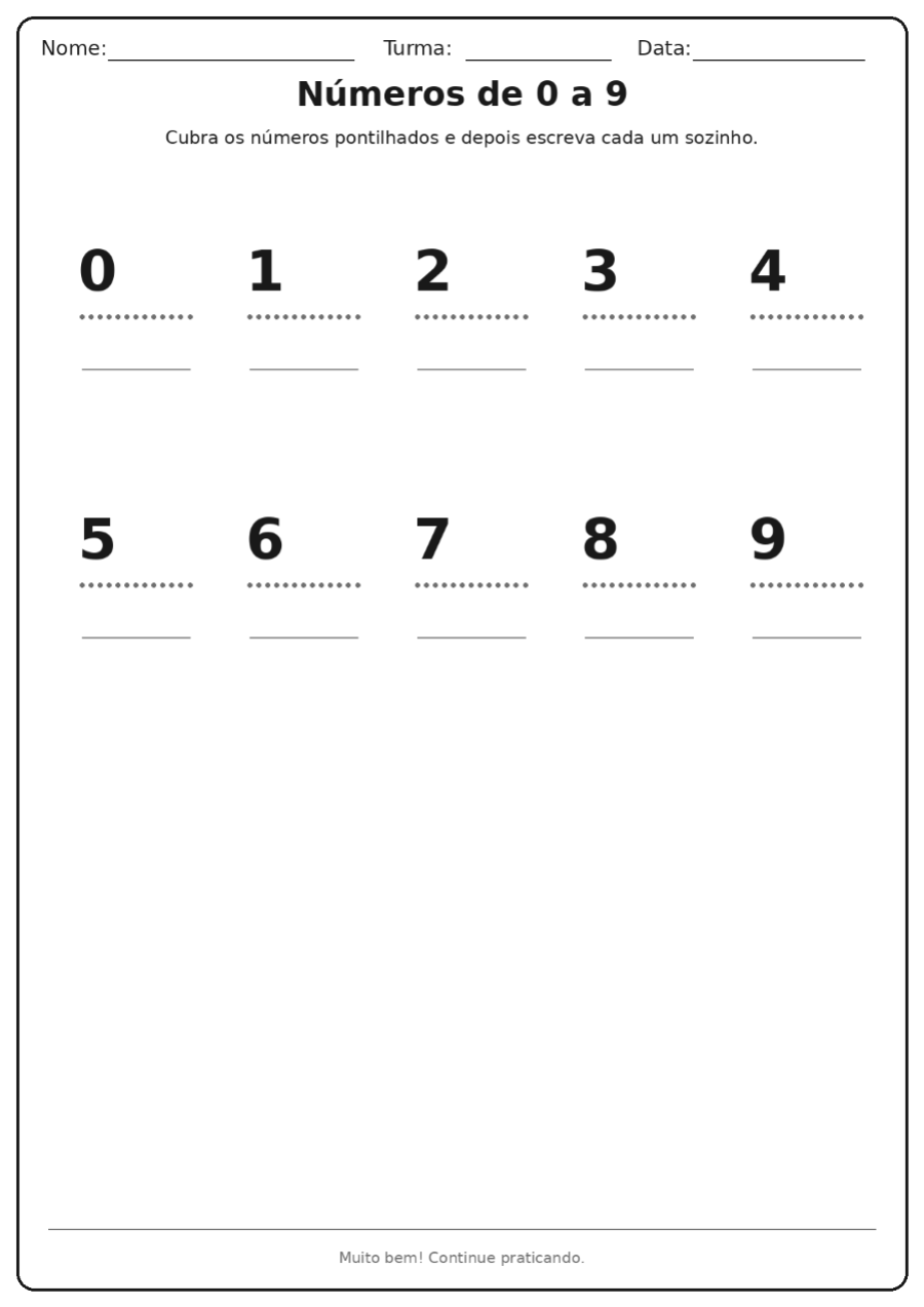Números de 0 a 9